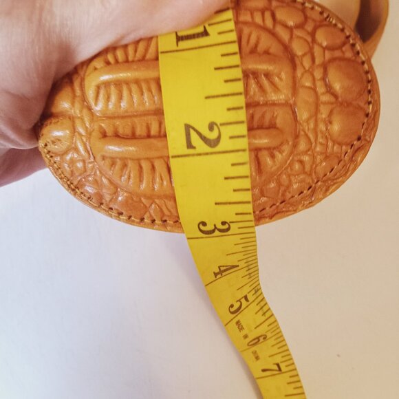 Handmade Crocodile Hornback Leather Skin Men's Belt / Buckle Mexico Sz 44 VTG. - Picture 5 of 12